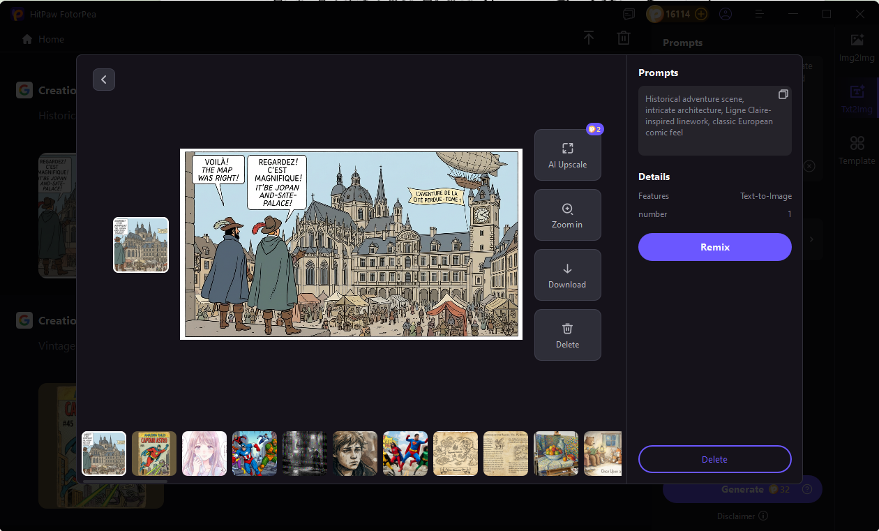 generate AI comics